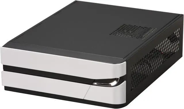 Alt view image 2 of 8 - APEX MW-107V Black Metal Mini-ITX Tower Computer Case 60W external Power Supply