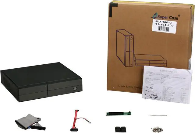 Alt view image 7 of 7 - APEX MD-100-C Black Metal with piano finish Mini-ITX Tower Computer Case