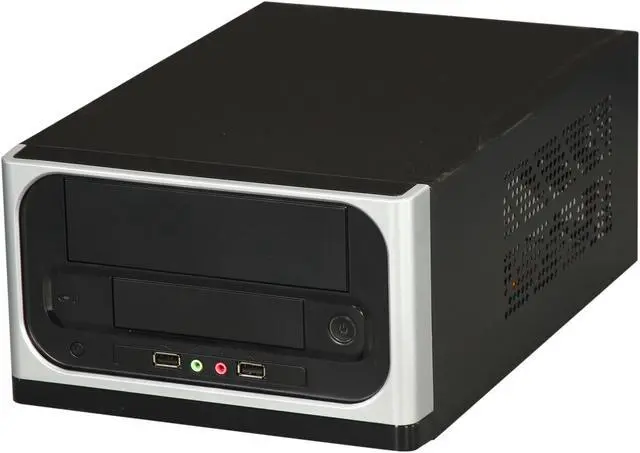 Alt view image 3 of 9 - APEX MI-110 Black / Silver Steel Mini-ITX Tower Computer Case 250W Power Supply