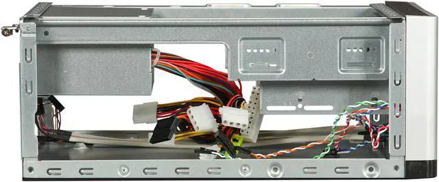 Alt view image 6 of 9 - APEX MI-110 Black / Silver Steel Mini-ITX Tower Computer Case 250W Power Supply