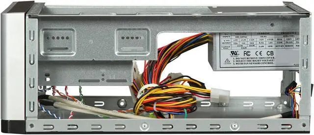 Alt view image 7 of 9 - APEX MI-110 Black / Silver Steel Mini-ITX Tower Computer Case 250W Power Supply