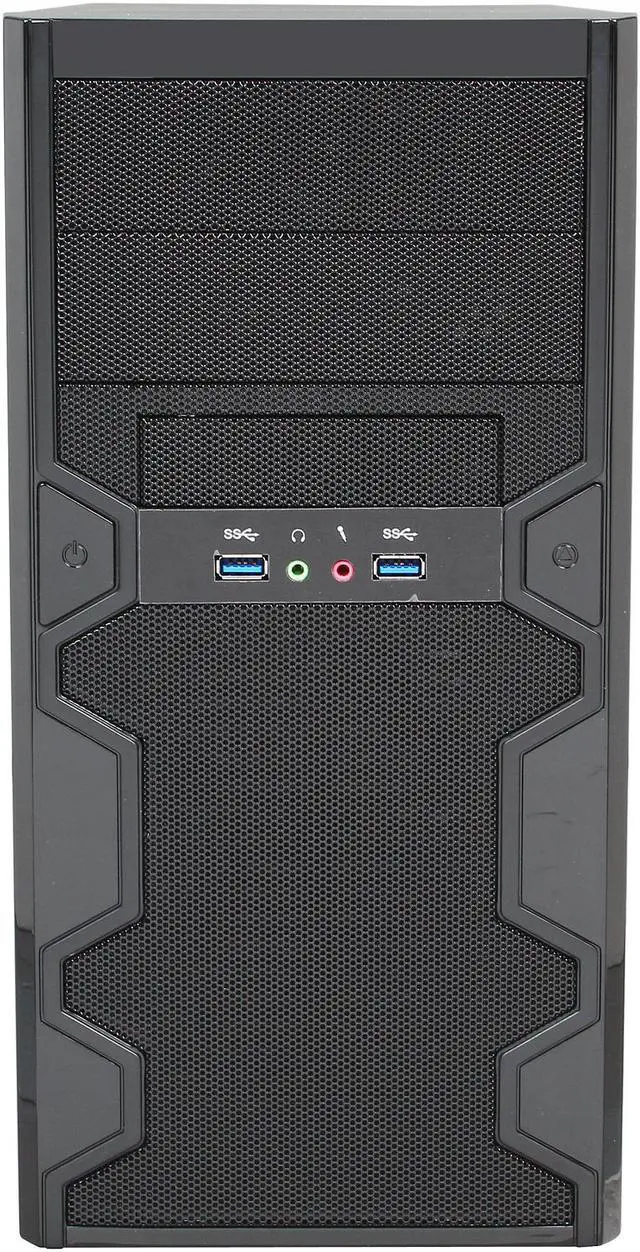 Alt view image 2 of 9 - APEX TX Series TX-606-U3 Black Steel / Plastic MicroATX Tower Computer Case USB3.0 with USB2.0 Adapter Cable 300W Power Supply