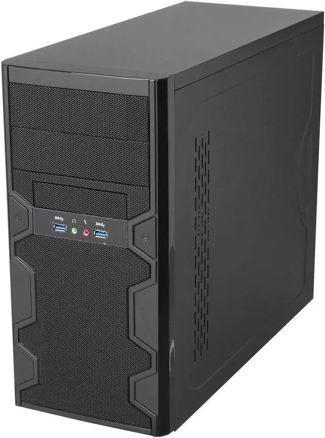 Alt view image 3 of 9 - APEX TX Series TX-606-U3 Black Steel / Plastic MicroATX Tower Computer Case USB3.0 with USB2.0 Adapter Cable 300W Power Supply
