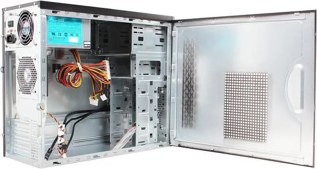 Alt view image 6 of 9 - APEX TX Series TX-606-U3 Black Steel / Plastic MicroATX Tower Computer Case USB3.0 with USB2.0 Adapter Cable 300W Power Supply
