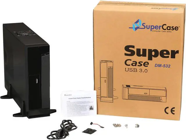 Alt view image 9 of 9 - APEX Black Steel DM-532-U3 Micro ATX Media Center / HTPC Case