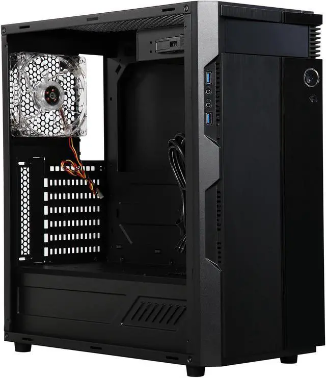 Alt view image 7 of 9 - APEX 21N-01 Black Steel / Plastic ATX Mid Tower Computer Case