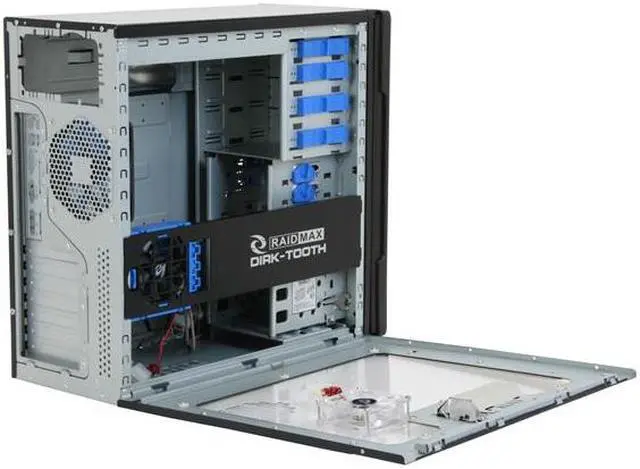 Alt view image 7 of 14 - RAIDMAX SMILODON ATX-612WB Black / Silver 1.0mm SECC Steel ATX Mid Tower Foldout MB Computer Case