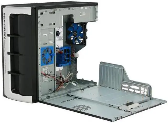 Alt view image 11 of 14 - RAIDMAX SMILODON ATX-612WB Black / Silver 1.0mm SECC Steel ATX Mid Tower Foldout MB Computer Case