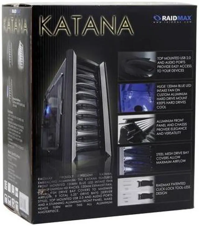 Alt view image 13 of 17 - RAIDMAX KATANA ATX-729WB Black Steel /Aluminum ATX Full Tower Computer Case