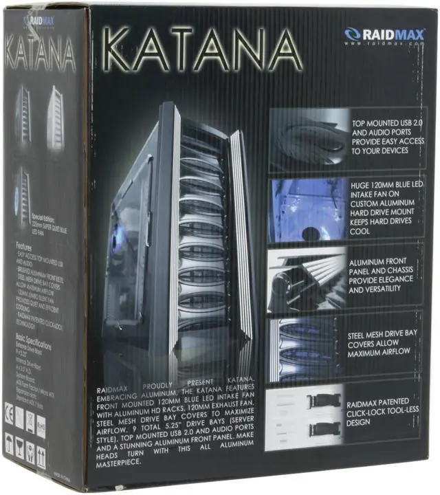 Alt view image 16 of 17 - RAIDMAX KATANA ATX-729FB Black SECC Steel ATX Full Tower Computer Case