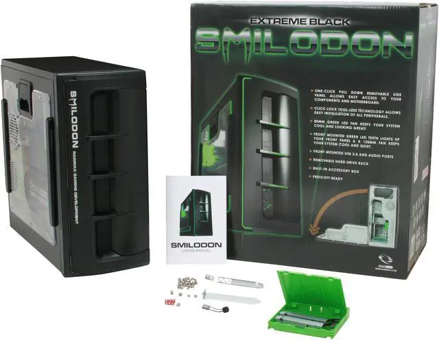 Alt view image 14 of 14 - RAIDMAX SMILODON Extreme Black ATX-612WEB 1.0mm SECC Steel ATX Mid Tower Foldout MB Computer Case