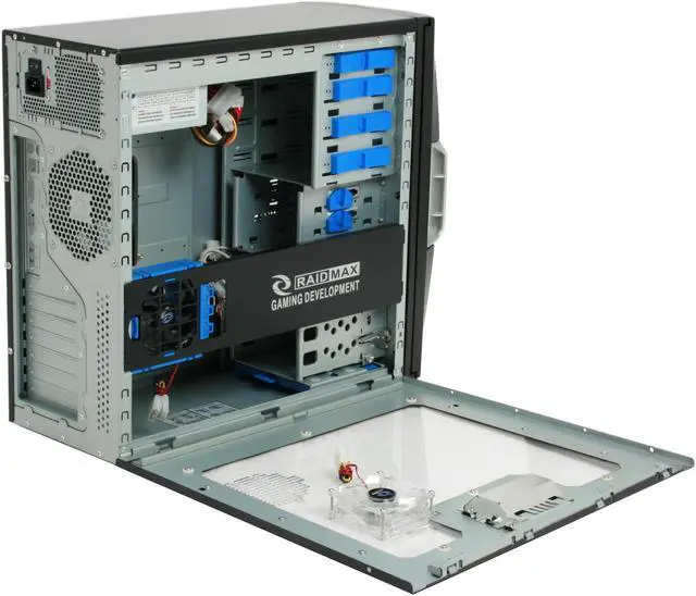Alt view image 12 of 18 - RAIDMAX AZTEC ATX-619WBP Black/ Silver SECC Steel ATX Mid Tower Computer Case 500W Power Supply