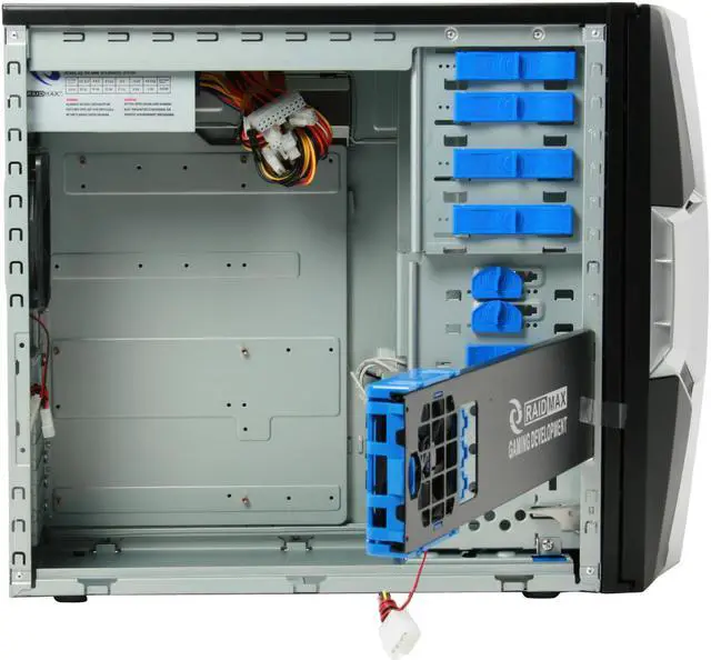 Alt view image 15 of 18 - RAIDMAX AZTEC ATX-619WBP Black/ Silver SECC Steel ATX Mid Tower Computer Case 500W Power Supply