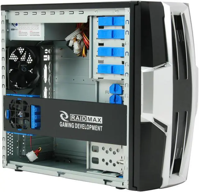 Alt view image 16 of 18 - RAIDMAX AZTEC ATX-619WBP Black/ Silver SECC Steel ATX Mid Tower Computer Case 500W Power Supply