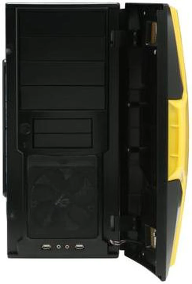 Alt view image 5 of 14 - RAIDMAX AZTEC ATX-619WYP Black/ Yellow SECC Steel ATX Mid Tower Computer Case 500W Power Supply