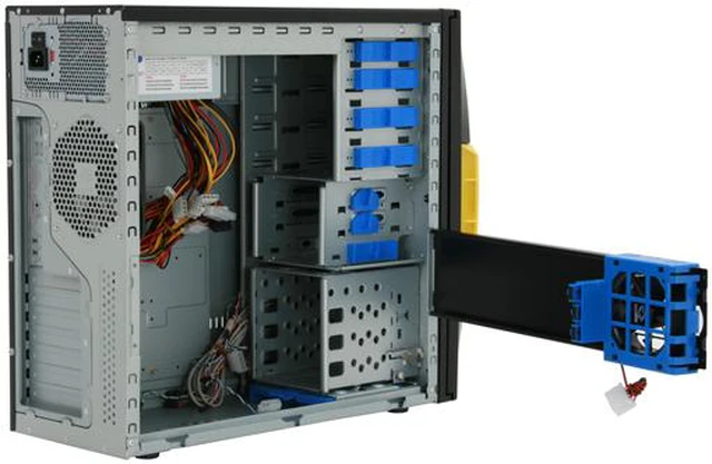 Alt view image 9 of 14 - RAIDMAX AZTEC ATX-619WYP Black/ Yellow SECC Steel ATX Mid Tower Computer Case 500W Power Supply