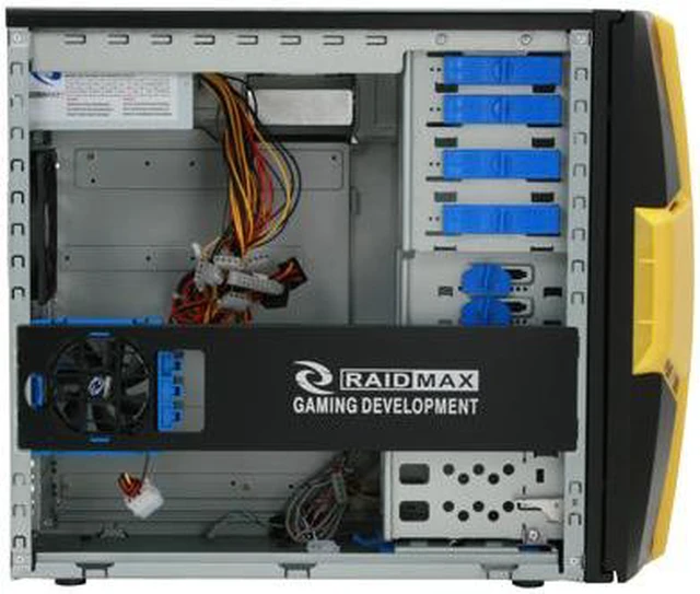 Alt view image 10 of 14 - RAIDMAX AZTEC ATX-619WYP Black/ Yellow SECC Steel ATX Mid Tower Computer Case 500W Power Supply