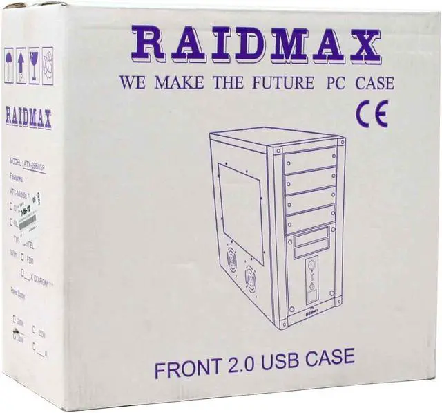 Alt view image 10 of 10 - RAIDMAX ATX-268WSP Silver SECC Steel ATX Mid Tower Computer Case 380W Power Supply