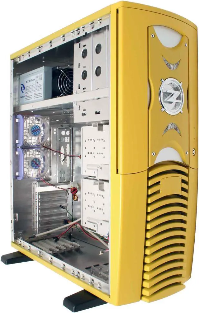 Alt view image 8 of 12 - RAIDMAX Scorpio ATX-668WYP Yellow Aluminum ATX Mid Tower Computer Case 420W Power Supply