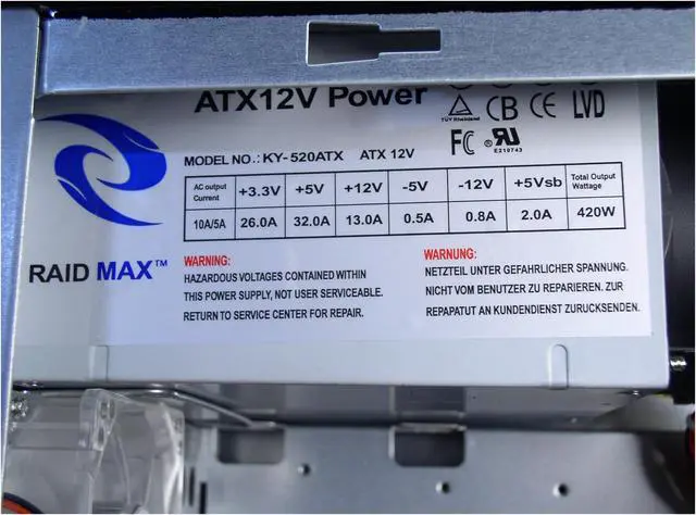 Alt view image 6 of 9 - RAIDMAX Cobra ATX-822WBP Black 0.7mm SECC ATX Mid Tower Computer Case 420watts PS2 ATX12V Power Supply
