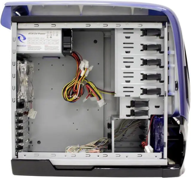 Alt view image 7 of 13 - RAIDMAX SAMURAI 908 Blue SECC Steel ATX Mid Tower Computer Case 420W Power Supply