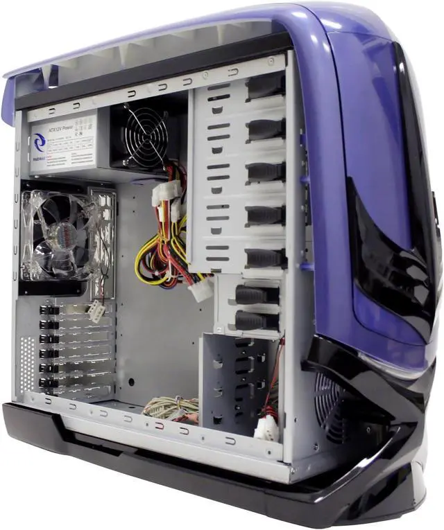 Alt view image 6 of 13 - RAIDMAX SAMURAI 908 Blue SECC Steel ATX Mid Tower Computer Case 420W Power Supply
