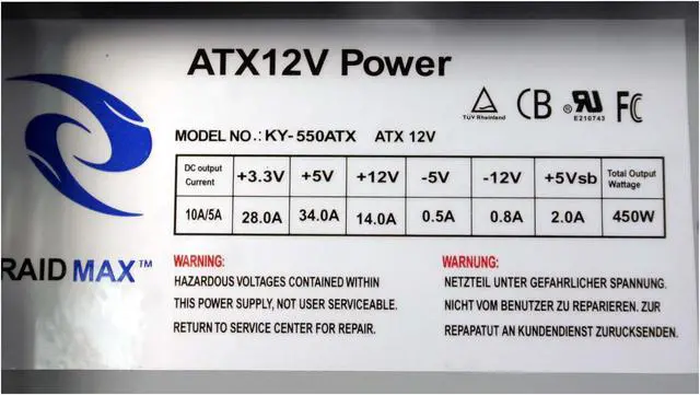 Alt view image 11 of 14 - RAIDMAX SAMURAI ATX-901WBP Black SECC Steel ATX Mid Tower Computer Case 450watts PS2 ATX12V Power Supply