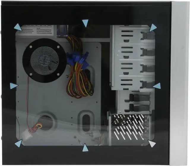 Alt view image 6 of 17 - RAIDMAX X1 ATX-909WBP Black/ Silver 0.7mm Japanese SECC Body / Aluminum Faceplate ATX Mid Tower Computer Case 450watts PS2 ATX12V SATA Ready Power Supply