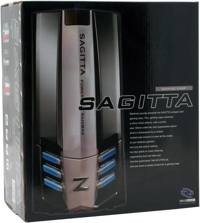Alt view image 19 of 19 - RAIDMAX SAGITTA 1 ATX-921WBP Black / Silver 0.7mm SECC Steel ATX Mid Tower Removable MB Computer Case With 450W Power Supply