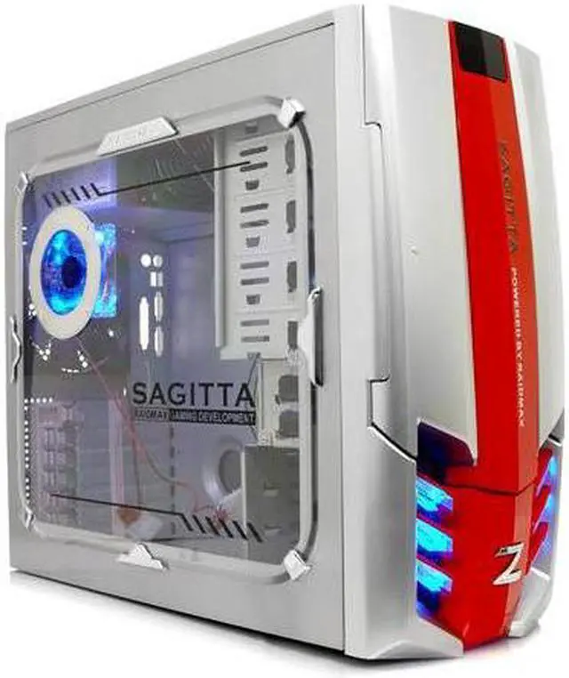 Alt view image 8 of 18 - RAIDMAX Sagitta ATX-921WSP Silver / Red SECC Steel ATX Mid Tower Computer Case 450W Power Supply