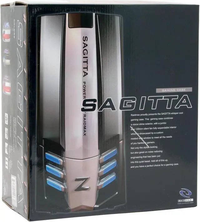 Alt view image 18 of 18 - RAIDMAX Sagitta ATX-921WSP Silver / Red SECC Steel ATX Mid Tower Computer Case 450W Power Supply
