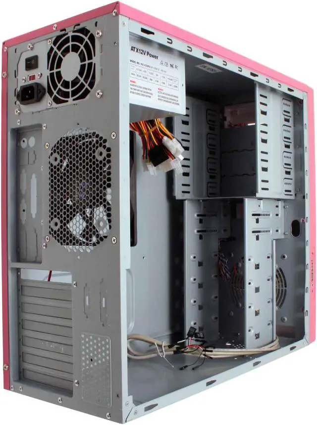 Alt view image 11 of 16 - RAIDMAX O² ATX-302KP Pink Steel ATX Mid Tower Computer Case 420W Power Supply