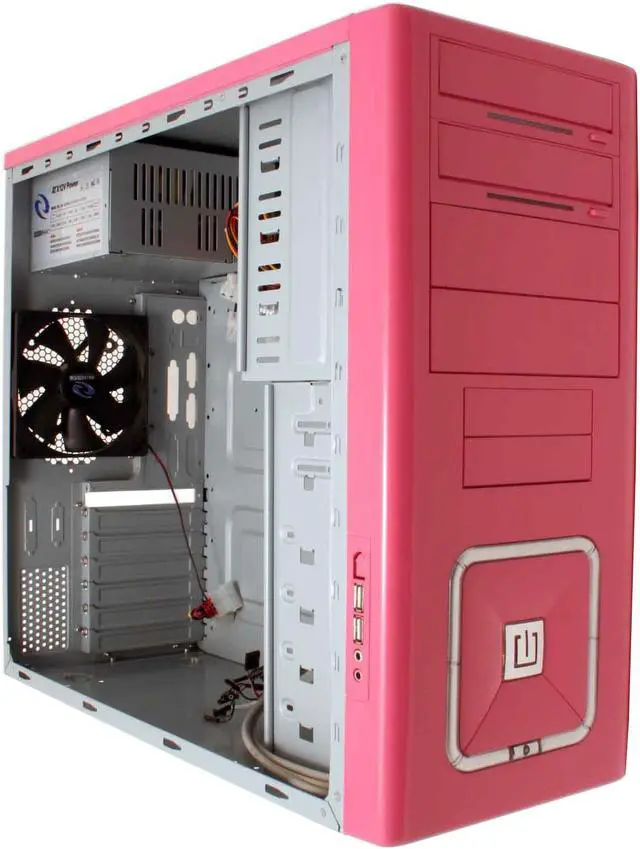 Alt view image 12 of 16 - RAIDMAX O² ATX-302KP Pink Steel ATX Mid Tower Computer Case 420W Power Supply