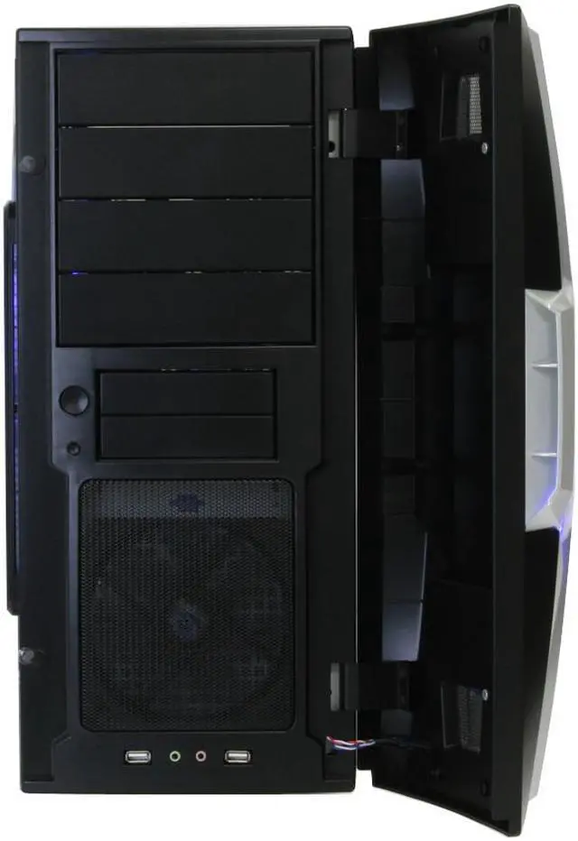Alt view image 5 of 14 - RAIDMAX AZTEC ATX-619WB Black/ Silver 1.0mm SECC Steel ATX Mid Tower Foldout MB Computer Case