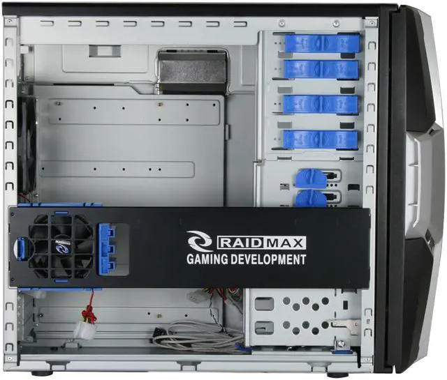 Alt view image 9 of 14 - RAIDMAX AZTEC ATX-619WB Black/ Silver 1.0mm SECC Steel ATX Mid Tower Foldout MB Computer Case