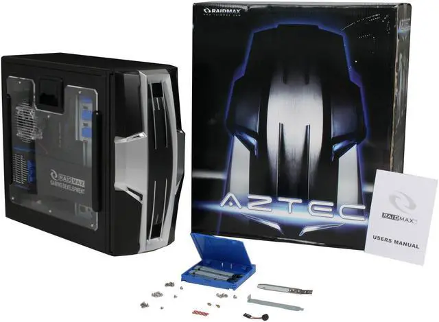 Alt view image 14 of 14 - RAIDMAX AZTEC ATX-619WB Black/ Silver 1.0mm SECC Steel ATX Mid Tower Foldout MB Computer Case