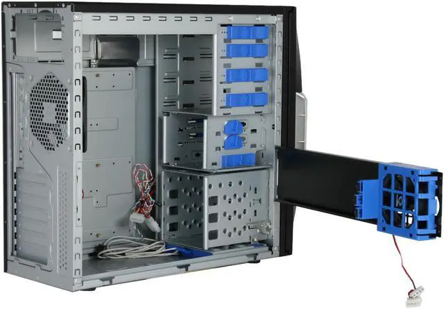Alt view image 8 of 14 - RAIDMAX AZTEC ATX-619WB Black/ Silver 1.0mm SECC Steel ATX Mid Tower Foldout MB Computer Case