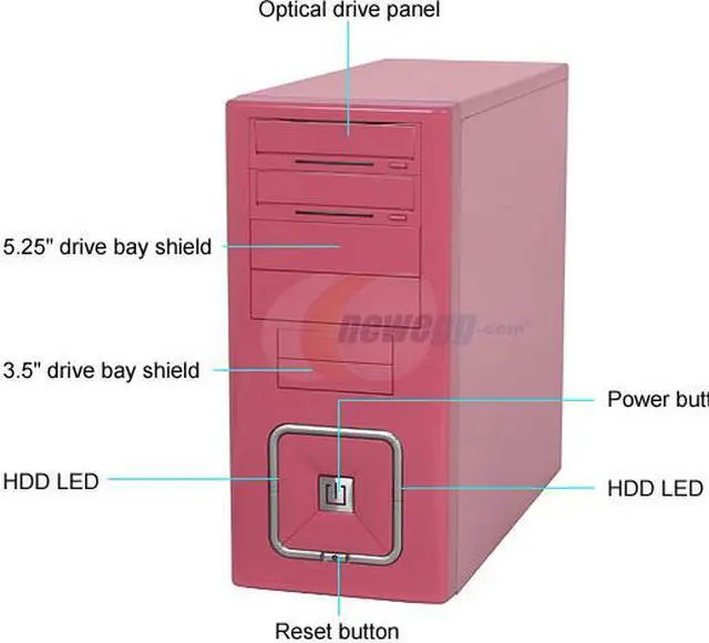 Alt view image 4 of 12 - RAIDMAX O² ATX-302K Pink Steel ATX Mid Tower Computer Case