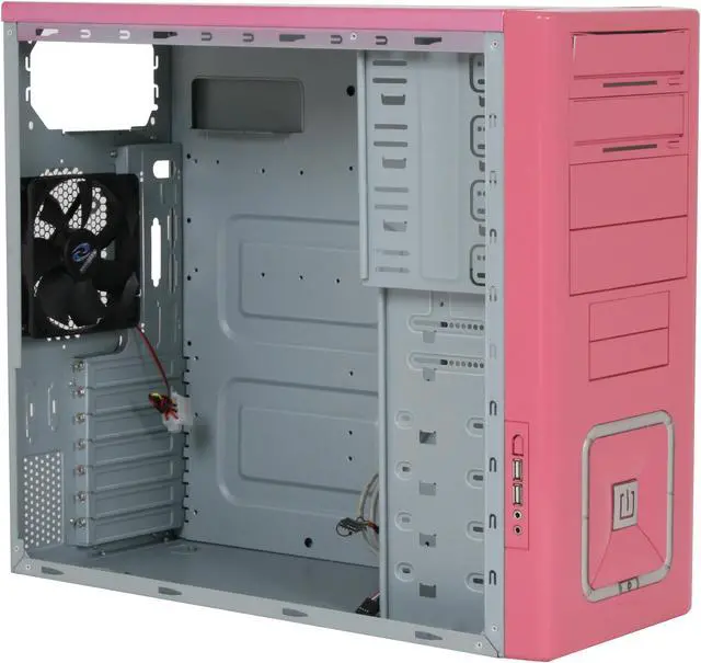Alt view image 9 of 12 - RAIDMAX O² ATX-302K Pink Steel ATX Mid Tower Computer Case