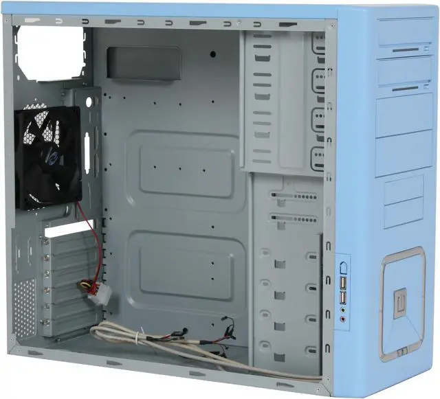 Alt view image 9 of 12 - RAIDMAX O² ATX-302U Blue Steel ATX Mid Tower Computer Case