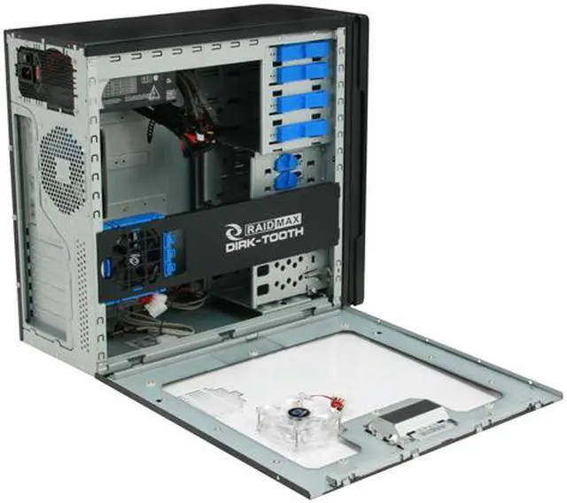 Alt view image 9 of 16 - RAIDMAX SMILODON ATX-612WB530P Black 1.0mm SECC Steel ATX Mid Tower Foldout MB Computer Case With 530W Modular LED Power Supply