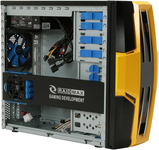 Aztec Computer Tower RAIDMAX AZTEC ATX-619WY530P Black / Yellow 1.0mm SECC Steel ATX Mid ...