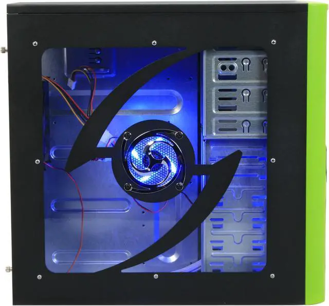 Alt view image 5 of 12 - RAIDMAX Tornado ATX-238WG Black / Green SECC Steel ATX Mid Tower Computer Case