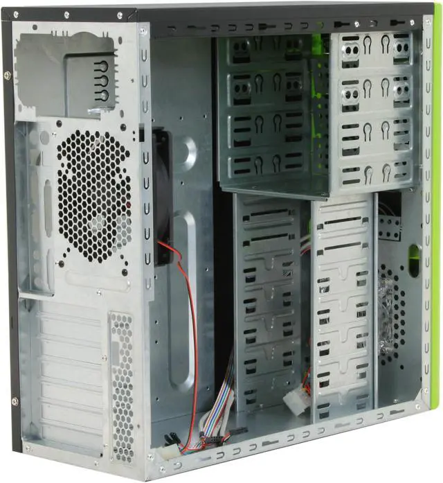 Alt view image 7 of 12 - RAIDMAX Tornado ATX-238WG Black / Green SECC Steel ATX Mid Tower Computer Case