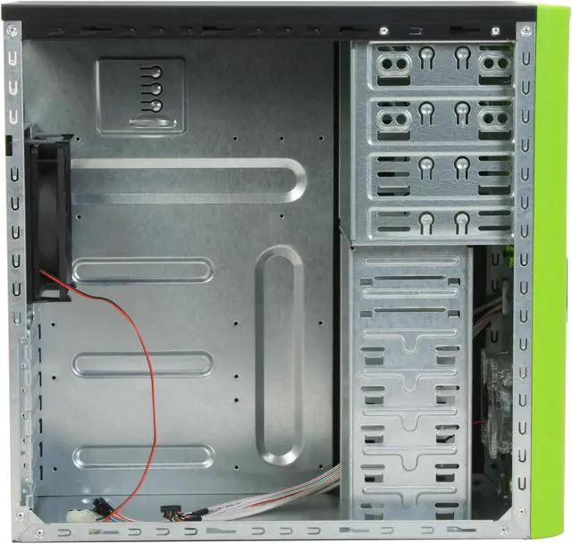 Alt view image 8 of 12 - RAIDMAX Tornado ATX-238WG Black / Green SECC Steel ATX Mid Tower Computer Case