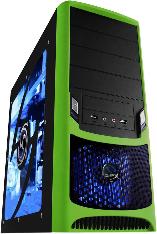 Main image of RAIDMAX Tornado ATX-238WG Black / Green SECC Steel ATX Mid Tower Computer Case
