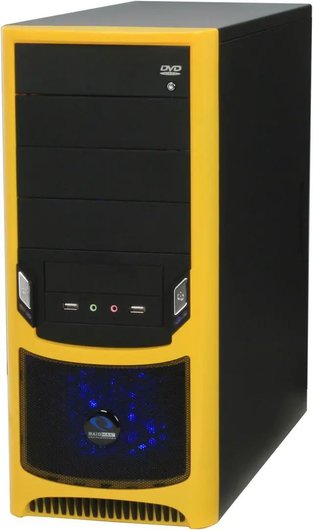 Alt view image 4 of 12 - RAIDMAX Tornado ATX-238WY Black / Yellow SECC Steel ATX Mid Tower Computer Case