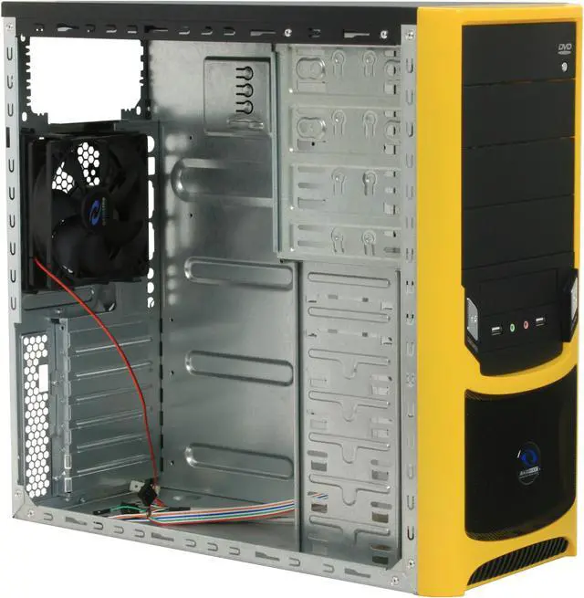 Alt view image 9 of 12 - RAIDMAX Tornado ATX-238WY Black / Yellow SECC Steel ATX Mid Tower Computer Case