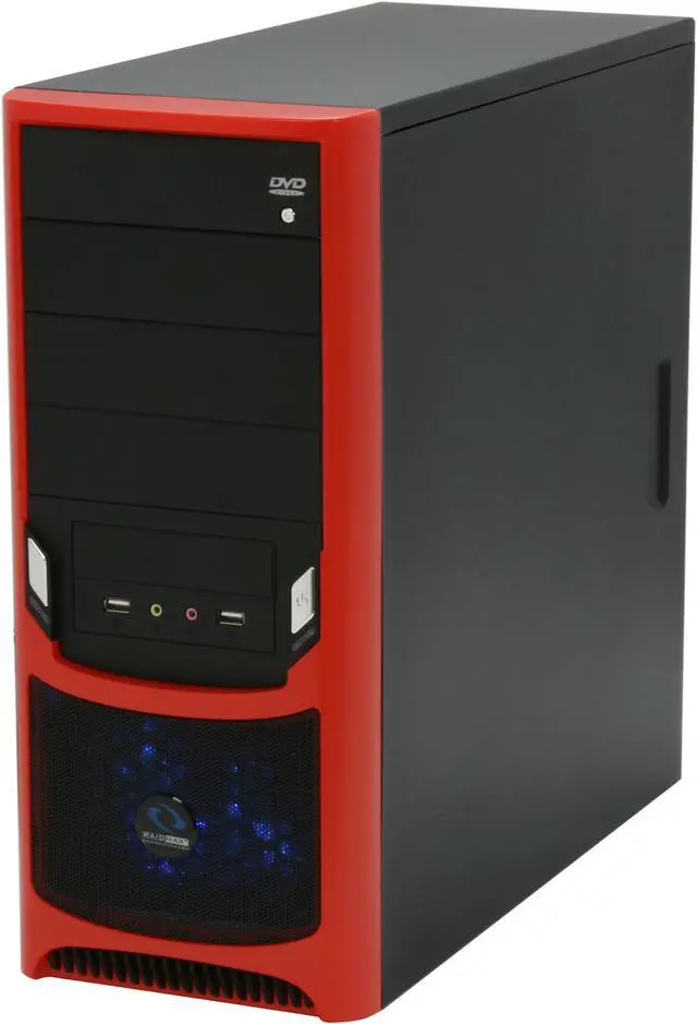 Alt view image 4 of 12 - RAIDMAX Tornado ATX-238WR Black / Red SECC Steel ATX Mid Tower Computer Case