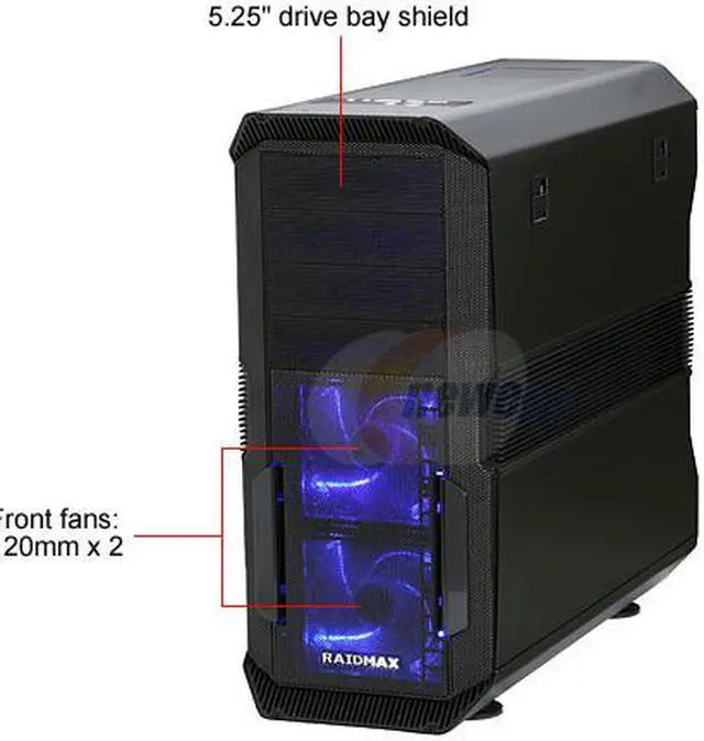 Alt view image 4 of 12 - RAIDMAX Monster ATX-016B Black 1.0mm Aluminum ATX Mid Tower Computer Case